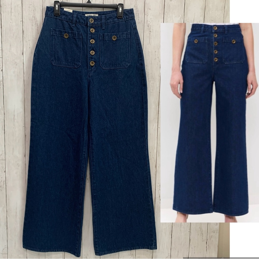 ROLLA'S Women's Studio Flare Lou Jeans High Rise Size 29 Dark Vintage Blue NWT